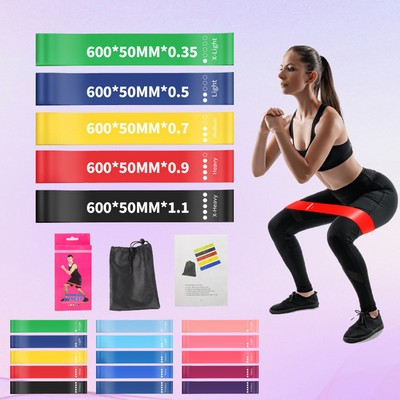 5pcs/set Elastic Exercice Loop Bands for Physical Therapy